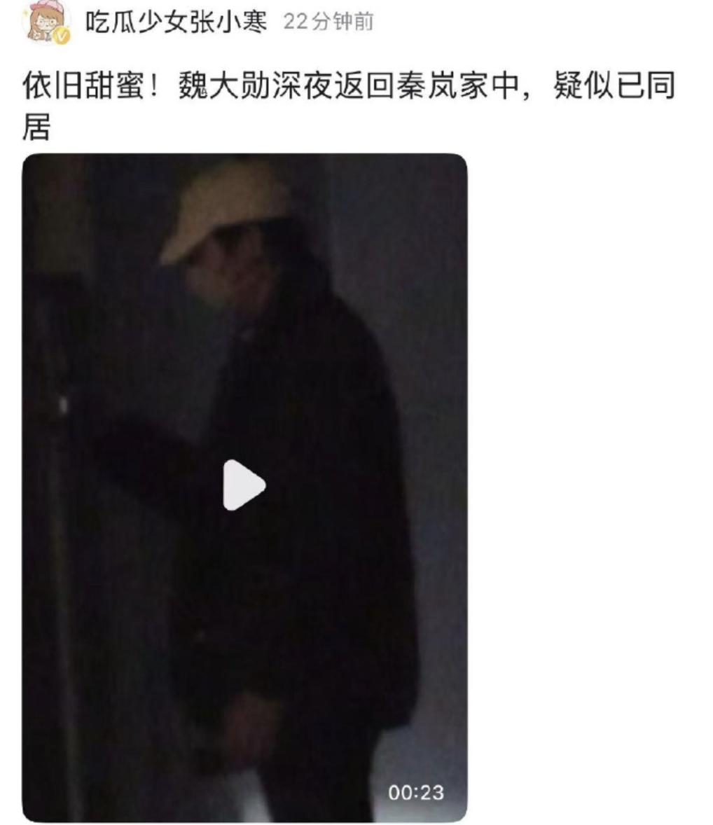 秦岚魏大勋还在一起 疑似同居